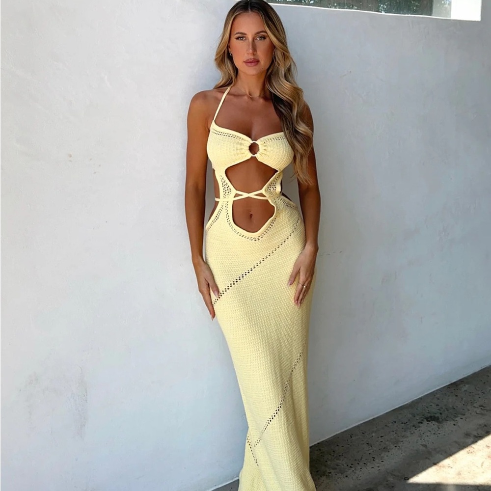 QUANAH MAXI DRESS YELLOW - outcast